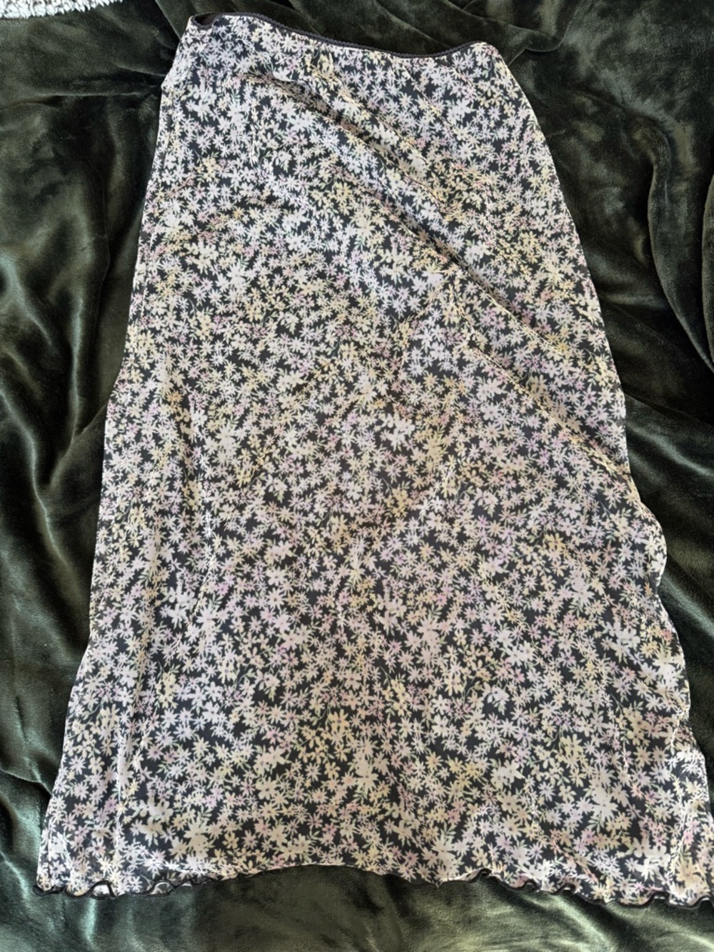 American Eagle Outfitters Floral Mesh Midi Slip Skirt